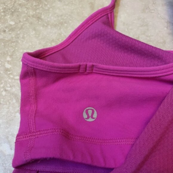 Lululemon Women's Sz 8 No Limits Tank Raspberry Pink Layered Racerback Bra/Tank - Picture 5 of 11
